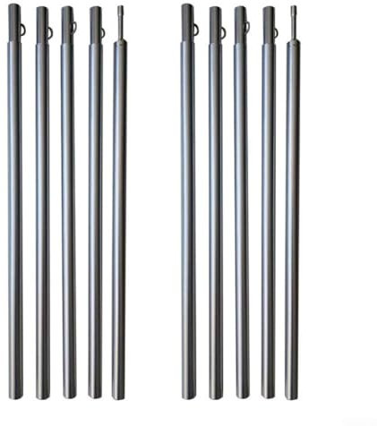 PNAJFUEL Zeltstange, Strandzeltstangen, Aluminium-Zeltstange, Fiberglasstangen-Set, Leichte Zeltstange, Für Camping, Party, Angeln, Strand, Wandern, 2 Stück/Sier