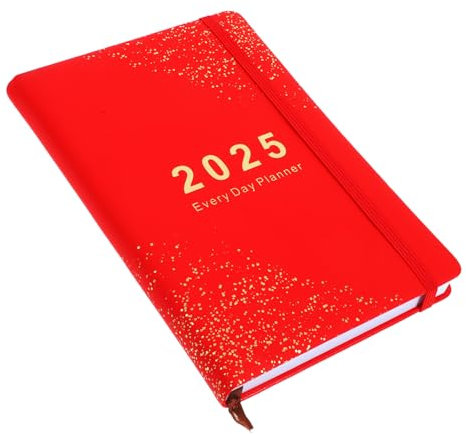 TOGEVAL Office Work Planner Notepad Jahrlicher Planer Daily Organizer Rotes Notizbuch Für Business Und Zuhause Leicht Und Praktisch Für Reisen