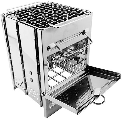 MERRYHAPY Campingkocher Mit Grillplatte Aus Tragbarer Kocher Für Outdoor-aktivitäten Wie Angeln Und Camping Multifunktionaler Bbq-grill Für Fleisch Hühnchen Und Gemüse