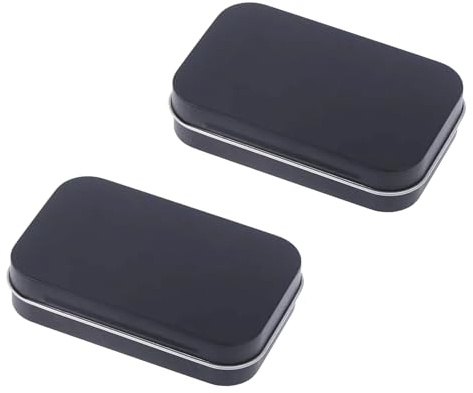 Lufdegim 2Pcs Metallbox Mini-Lagerbox Kleine Aufbewahrungsbox Aufbewahrung von Süßigkeiten Kekse Schmuck Kleines Kunsthandwerk Schlüssel (Schwarz)
