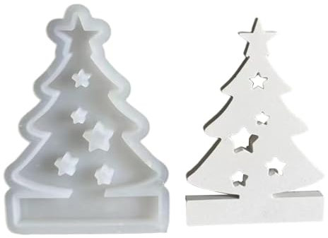 Stampo per albero di Natale in resina, per albero di Natale, portacandele in resina siliconica, albero di Natale, portacandele per candele di di soia, sapone