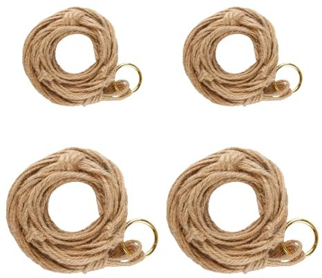 Tabanzhe 4 Pack Macrame Plant Hangers - Cotton Rope Planters Basket with Hanging Rings - Wall Hanging Flower Pot Plant Holder for Garden, Balcony, Indoor & Outdoor Decoration (80cm & 100cm)