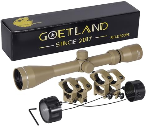 Goetland 3-9x40 Ottica per Carabina Aria Compressa Cannocchiale da Puntamento Pistola Crosshir R4 Reticolo SFP con Anelli di Montaggio