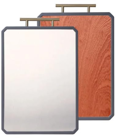 Planche à découper TITANE double-face – 41x27cm – Ultra résistante, antibactérienne, coupe précise – Design Premium bois & titane – Cuisine professionnelle