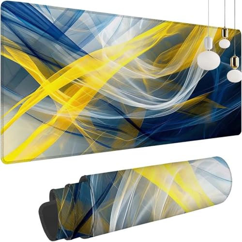 Color Línea Alfombrilla Raton XXL 1200x600x3mm Ordenador Grande Gaming Mouse Pad, Desk Mat para Jugadores, lavable Base Antideslizante de Caucho Natural, Accesorios Escritorio Decoración, Regalo y-64