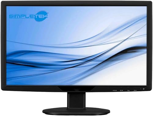 SIMPLETEK – Monitor 19 pollici Widescreen LCD 16:9 | VGA DVI | Ideale per postazioni di lavoro e domestiche | Base inclusa (Ricondizionato)