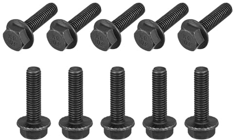 TA-VIGOR M8-1.25 x 30mm Hex Head Serrated Flange Bolts, 10.9 Grade Carbon Steel Flanged Hex Bolts, Heavy Duty Screws for Construction and Machinery, 10Pcs