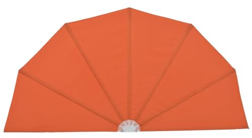 Faltbarer Terrassen-Seitenfächer mit Wandhalterung, Fächerform Balkonfächer für Garten, Terrasse, UV-Schutz, Terracotta-Rot 160 x 80 cm Polyester