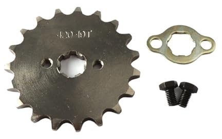 NKURTPC Moto Piñon Delantero Cadena 420 420H de 17 mm, 20 mm, 10-19 Dientes, piñones Delanteros para Taotao Kayo BSE Apollo SSR de 110 CC y 125 CC.(19T-17mm)