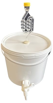 SILPLAST Set completo per la fermentazione da 5 l, set completo: secchio per gli ospiti con tubo di fermentazione e gomma di tenuta e rubinetto di scarico in plastica, secchio per birra o vino con