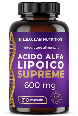Acido Alfa Lipoico 600mg 210 Capsule ad Alto Dosaggio (7 Mesi di Scorta) - Contribuisce alla Protezione delle Cellule dallo Stress Ossidativo