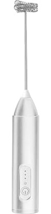 Montatore for caffè elettrico 2 in 1 Frullatore ricaricabile di tipo C Miscelatore for latte a 3 velocità in acciaio inossidabile(306-WHITE)
