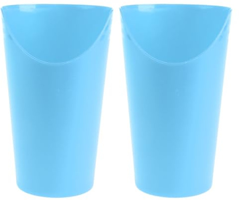 HINTRMENT Lot de 2 Gobelets à Bec Inclinés Anti-déversement pour Personnes Âgées, Tasses Adaptées pour Adultes Alités, 237 Ml, Plastique Sûr Bleu, Gobelets Ergonomiques pour Soins