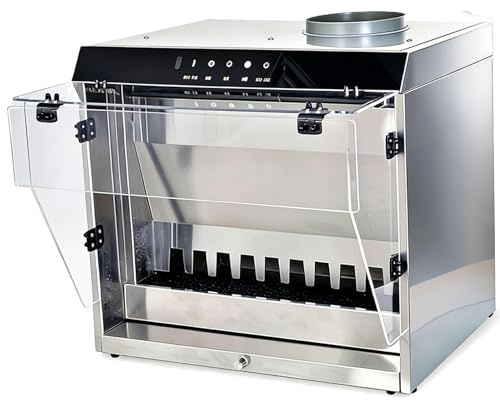 ZHIXUMM Water Curtain Paint Spray Booth, Waterfall Airbrush Spray Booth With 3 Led Lighting, Water Curtain & Extractor Filter Set, 2200 L/H Flowautomatic Lifting Water Pump, Easy To Remove And Wash