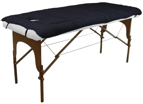 Vivezen – Coprimaterasso per lettino da massaggio in cotone e poliestere – 78 x 187 x 3 cm – Nero