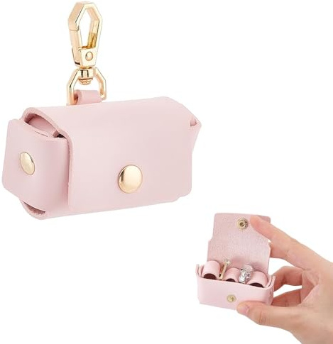 ITCGOB Ringkissen Hochzeit Rosa - PU Leder Ringhalter für Eheringe, Kleiner Eheringbeutel für Standesamt & Trauung, Elegantes Ringträgerkissen für Zeremonie, Schmuckbeutel für 2 Ringe