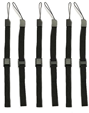 Perfect Part Handschlaufe für PSP 1000 2000 3000 Go PSV PS3 Move Kameras, DS DS Lite DSi DSi XL 2DS 3DS 3DS XL Wii Remote Wii U, MP3 Musik-Player (6 x schwarz)