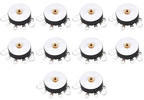 sourcing map 10 Stück Rad für Duplex Potentiometer mit Schalter 10K Ohm variabler Widerstand Single Turn