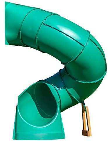 Backyard Discovery Tall Spiral Tube Slide - Right Exit, Green - Mounts To 5 Ft. Deck Height