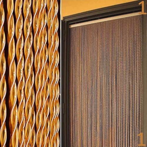 BricoShopping® Cortina mosquitera Mod.C de Hilos de PVC Ajustable Mosquitera para Puerta Ventana Exterior Entrada balcón Caravana de Hilo antimoscas sombreante (100x220, 1 ÁMBAR)