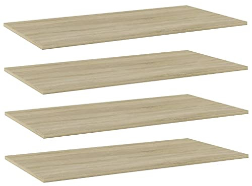 vidaXL Estante estantería 4 uds contrachapada Roble Sonoma 80x20x1,5cm