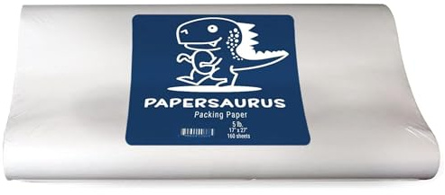 Papersaurus Newsprint Packing Paper - Packing Paper Sheets for Moving and Shipping - 160 Newsprint Paper Sheets - 5 lbs, 17” x 27”