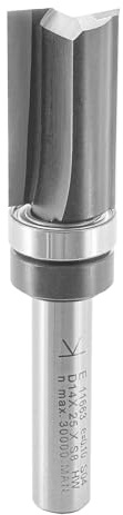 ENT 11663 Bündigfräser HW, Schaft (S) 8 mm, Durchmesser (D) 14 mm, NL 25 mm, SL 32 mm, GL 68 mm, mit Kugellager am Schaft