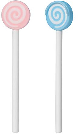 Kids Tongue Cleaner Brush -Lollipop Shape Tongue Scraper for Toddler Children Pink,Sky Blue (2 Packs)