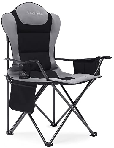Aohanoi Heavy Duty Camping Chairs for Adults with Cup Holder & Cooler Bag