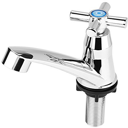 YUMILI Wasserhahn – G1/2 ABS-Kunststoff, einzelner Kaltwasserhahn, Waschbecken-Zubehör für Badezimmer, Küche, Kreuzgriff/gerader Griff/Fensterladengriff (Kreuzgriff)