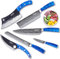 JIKKO® Nouvelle Gamme de Couteaux Japonais en Acier Carbone Renforcé VG-10 - Modèle DiamondRazor Bleu Ocean - Couteaux de Cuisine Professionnel Premium avec Tranchant d'Exception