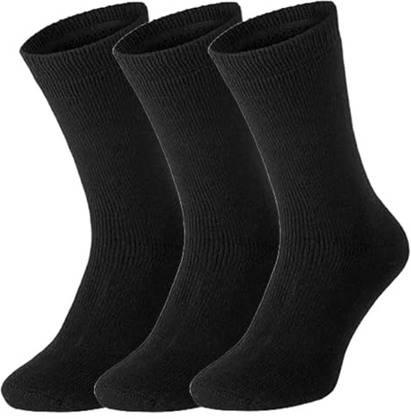 3 Pairs Ladies Thermal Socks Thick Warm Work Boot Socks UK Size 4-7, Black