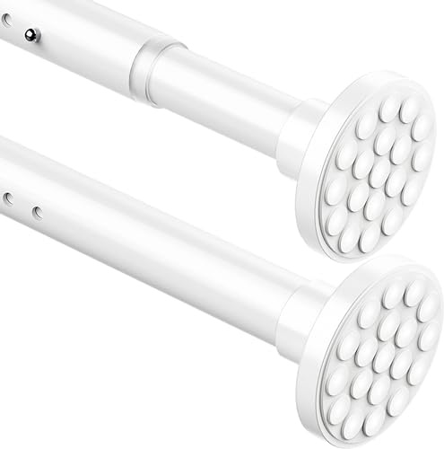 Gardinenstange 300 CM Lang Duschstange ohne Bohren Ausziehbare Teleskopstange Vorhang Duschvorhangstange für Badezimmer,Schlafzimmer Weiß(255-310CM Φ32mm)
