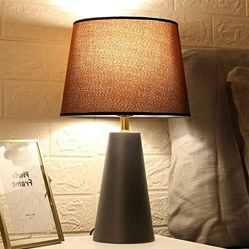 Mengjay Lámparas de Mesita de Noche,Lámpara de Mesa Moderna para Salón,Pantalla de Tela,1xE27,Lámpara de Escritorio Diseño Clasico Vintage (Red)