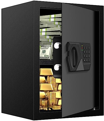 3.4 Cubic Feet Large Safes for Home Use Fire and Water proof, Digital Security Safe with Key and Combination, Home Safes Water and Fireproof for Firearm Medicine Money Valuables