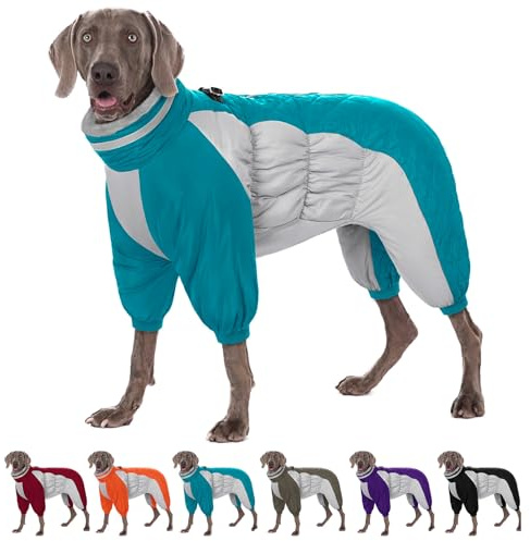 AOFITEE Winteroverall für Hunde - Wasserdichter Hundemantel Grosse Hunde mit Beinen, Winter Warmer Hundejacke mit Geschirr Gefütterter Hundeoverall, Wintermantel Hund für Labrador, Golden Retriever