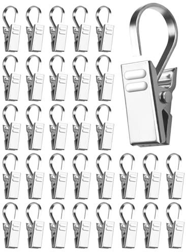 Sinofort Ganci per Tende 100 Pezzo Clip per Tende con Ganci Tende con Ganci Clip con Gancio Clip per Tende per Tende con Ganci da Doccia e da Finestra Catene Luminose Elementi Decorativi