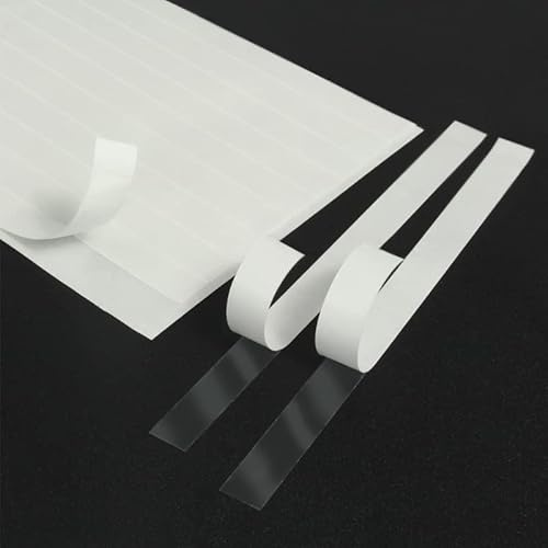KLEBESHOP24 Lot de 20 bandes adhésives double face 5 mm x 40 mm | Adhésif double face, transparent, extra fin, idéal pour la réparation de téléphone portable