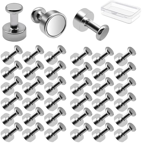 Magnete Stark Magnete für Magnettafel 40 Stück Starke Kühlschrank Magneten für Whiteboard Pinnwand Tafelmagnete | 40 griffige Neodym-Magnete mit Box – für Whiteboard, Kühlschrank und andere Metallflächen.