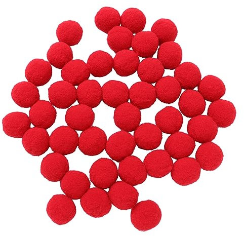 ibasenice 500stücke Rote Elastische Polyester-plüschbälle Zum Basteln Kreatives DIY Material Für Hüte Schals Und Handwerksprojekte Weiche Filzkugeln Zum Verzieren Und Dekorieren