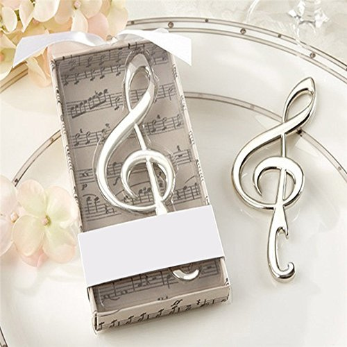 BestAlice 8 Pezzi Apribottiglie Portatili per Birra con Note Musicali Sinfoniche Argento Bomboniere per Matrimoni Regali per Feste di Natale