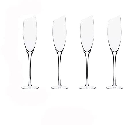 Copas de champán Copas de champán de alta gama, copas de champán de lujo de 180ml, copas de champán de cristal for el hogar, suministros for fiesta de boda, 4 Uds. Flautas de Champán ( Color : B )