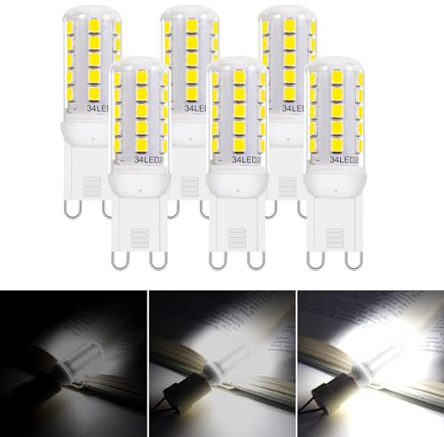 I-SHUNFA Bombilla LED Regulable 6000K, 3.2W Reemplazo 30W Halógena, 230V (Paquete de 6)