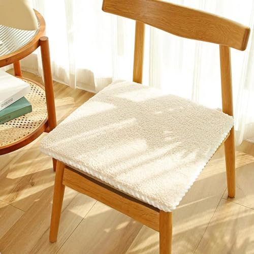 Bettschlange 4er Set Sitzkissen, Stuhlkissen 50x50cm Indoor und Outdoor, Komfort Sitzpolster Büro Lazy Warm Stuhlauflage, Auflagen für Stühle für Kleine Stühle Zuhause, Küche,Beige
