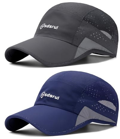 AYPOW Basecap Herren Damen, 2 StüCk Atmungsaktive Sport DüNn Mesh Sommer Kappe, Verstellbar Schnelltrocknend Leichte Sonnenschutz Baseball Cap FüR Outdoor Running Tennis Golf Reisen