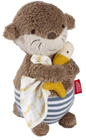 Fehn Badetier Otter – Schwimmendes Stoff-Badewannenspielzeug für Abwechslung und fröhlichen Badespaß, für Babys und Kinder ab 0+ Monaten