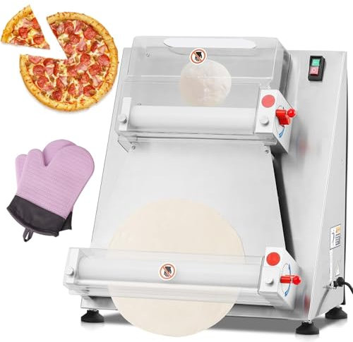 Pizza Dough Roller Sheeter, Automatic Pizza Press Making Machine Pasta Maker, Max 12/15 inch, Commercial Pizza Dough Roller, Dough Sheeter Machine for Home, 5-second Forming(15inch)