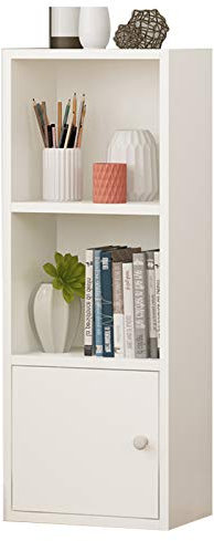 Bücherregal aus Holz für Kinder, mit Türen, Bücherregal, platzsparend, 3/4/5/6 Ebenen (Weiß/Rosa/Buche/Grün)