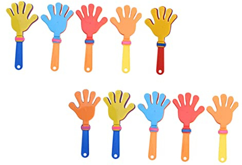 Happyyami 10Stücke Teiliges Klatschhände Spielzeug Kunststoff Bunte Klapperhände für Junge Mädchen Party-requisiten für Geburtstagsfeiern Sportveranstaltungen und Karneval Kreative Spielzeuge für Spaß