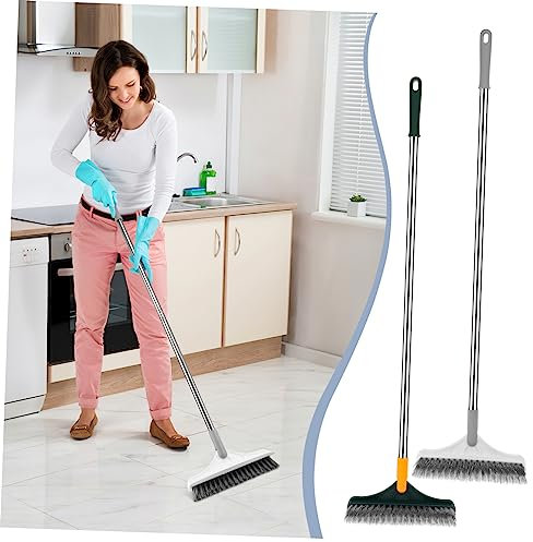 Umweltfreundliches Abzieher-Bürsten-Set für die Innenreinigung, weiß, Schrubben von Spüle, Fugendüse und Fugenbürste, Edelstahl, Toilettenschüsselbürste mit Halter, Haushaltsreinigungsutensilien